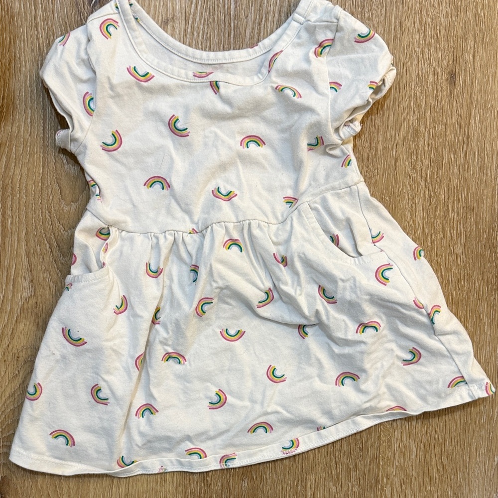 GAP Kids Casual Dress with Rainbow Print - Cream